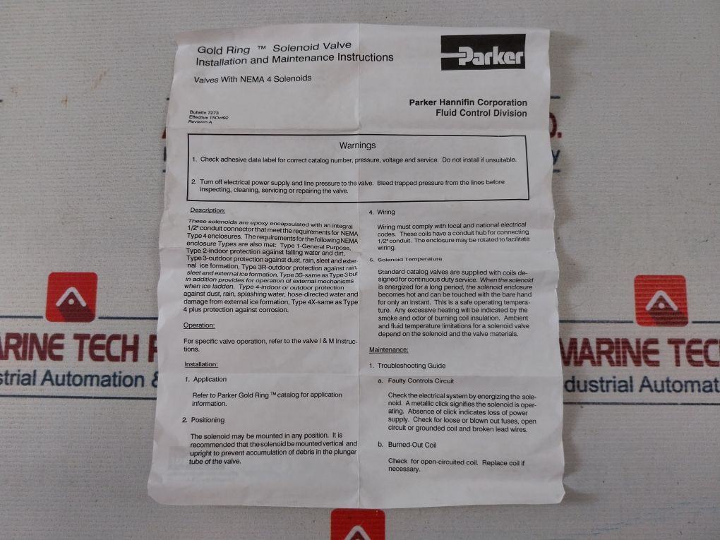 Parker Af4C05 Solenoid Coil