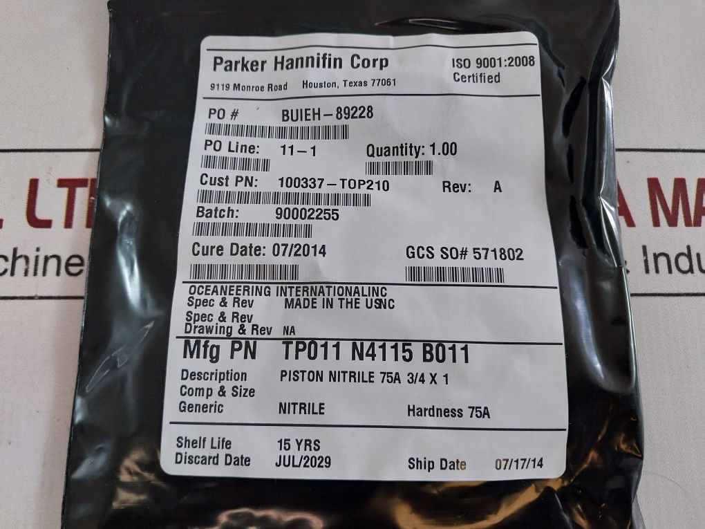 Parker Tp011 N4115 B011 Repair Kit 75A
