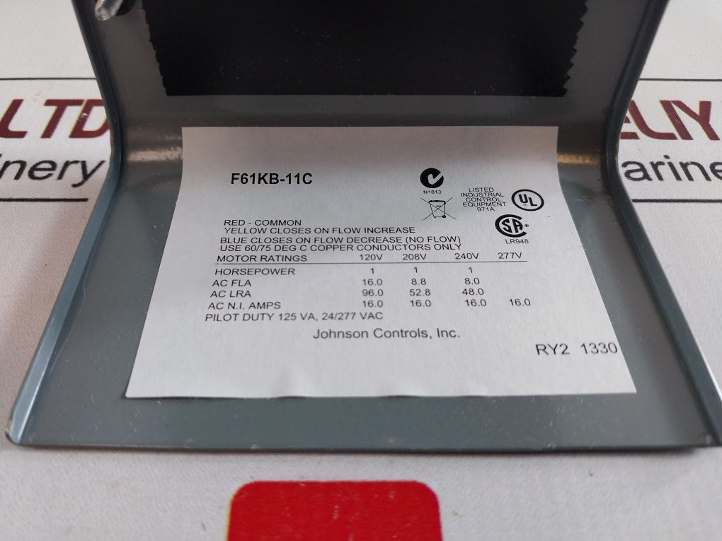 Penn/Johnson Controls F61Kb-11C Flow Control Switch