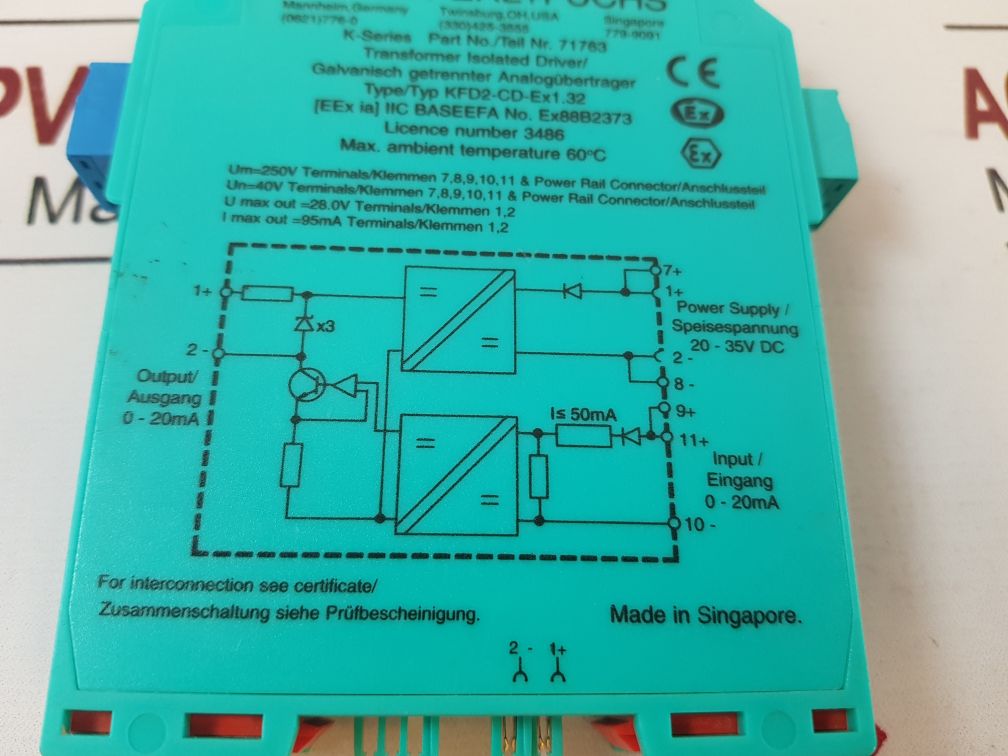 Pepperl+Fuchs Kfd2-cd-ex1.32 Transformer Isolated Driver 71763