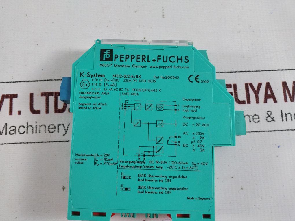Pepperl+Fuchs Kfd2-sl2-ex1.Lk Isolated Barrier 200542