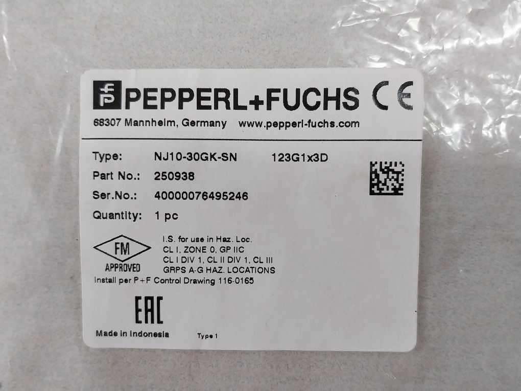 Pepperl+Fuchs Nj10-30Gk-sn Proximity Switch Sensor 256353,250938