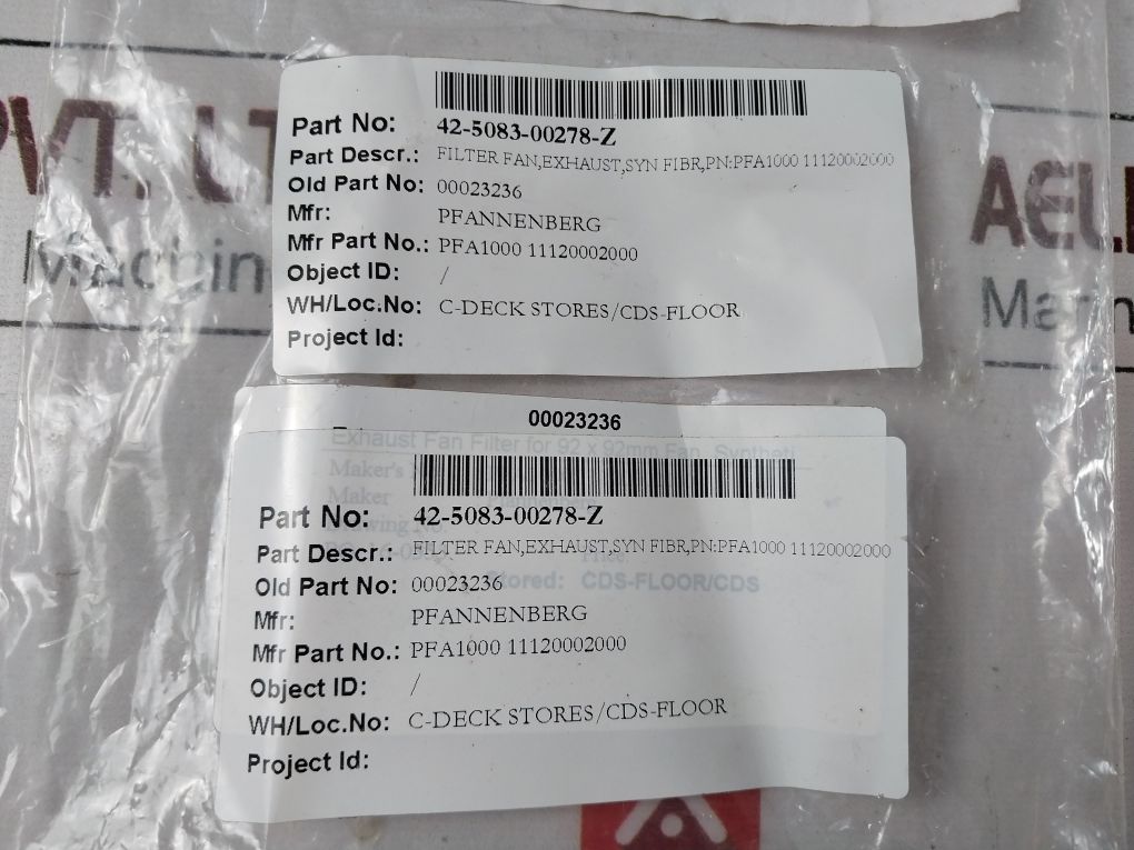 Pfannenberg Pfa1000 Exhaust Filter Pfba 10000