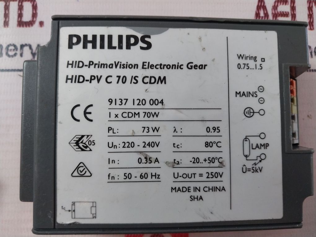 Philips Hid-pv C 70 /S Cdm Hid-prima Vision Electronic Gear