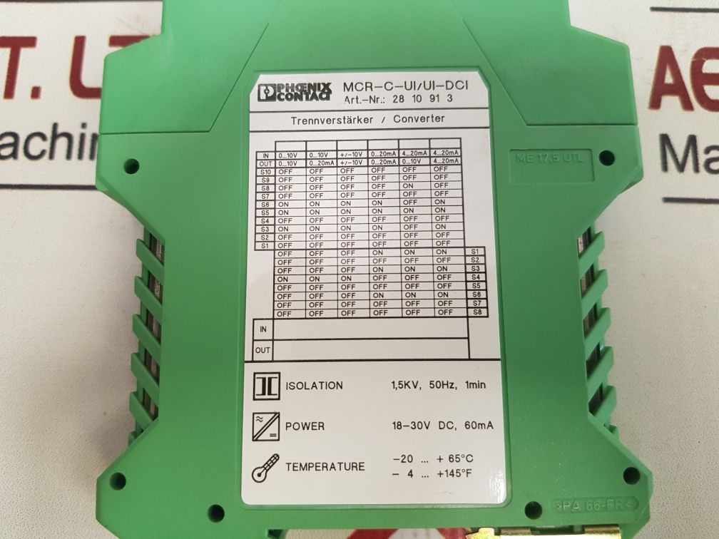 Phoenix Contact Mcr-c-ui/Ui-dci Isolating Amplifier 50Hz