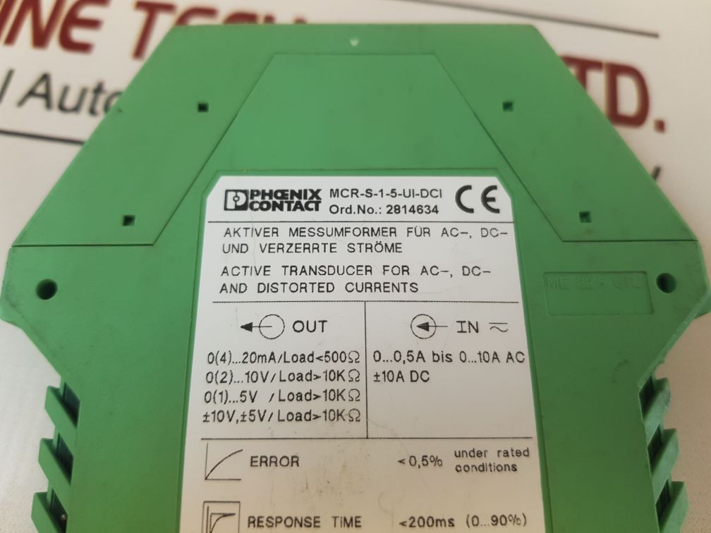 Phoenix Contact Mcr-s-1-5-ui-dci Current Transducer 2814634
