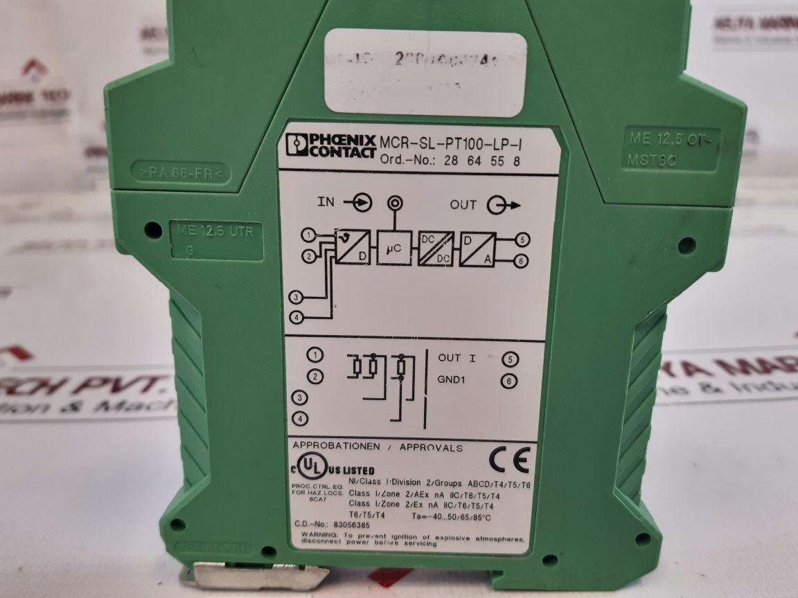 Phoenix Contact Mcr-sl-pt100-lp-i Temperature Measuring Transducer 28 64 55 8