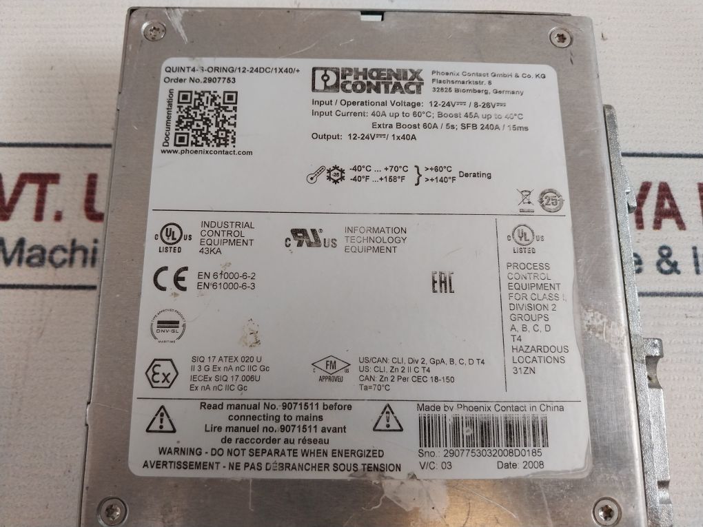 Phoenix Contact Quint4-s-oring/12-24Dc/1X40/+ Redundancy Module