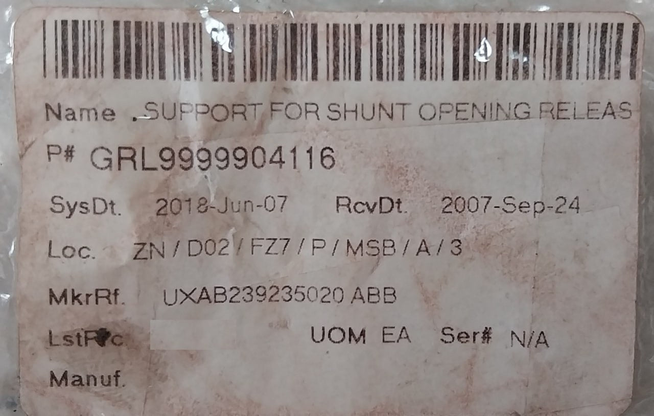 Abb Uxab239235020 Shunt Opening Release And Undervoltage Release