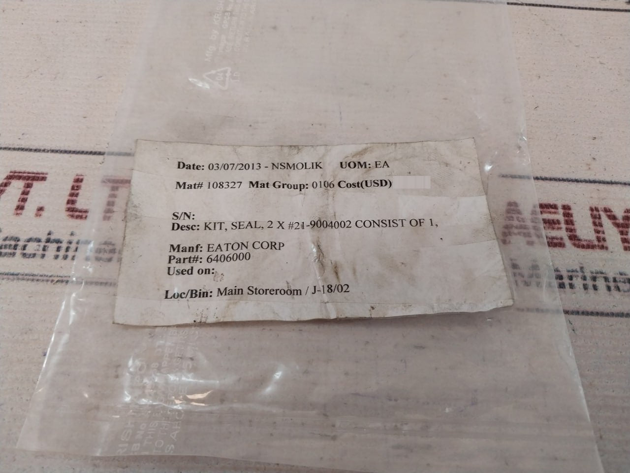 Eaton 6406000 Motor Shaft Seal Kit