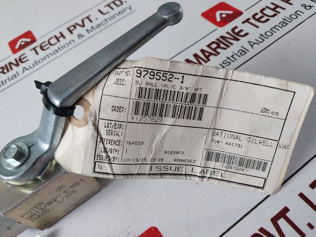Pister Bkh 3/8 Npt 10 1113 1 Ball Valve