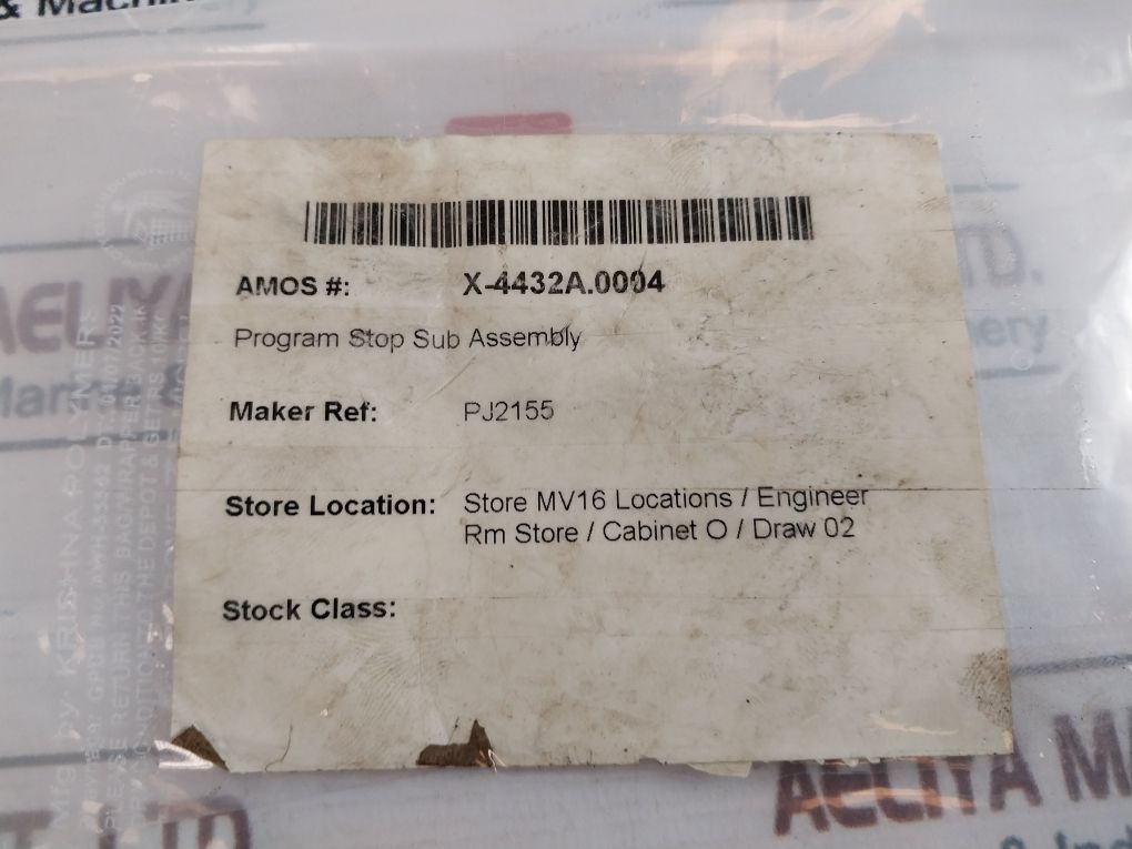 Pj2155 Program Stop Sub Assembly