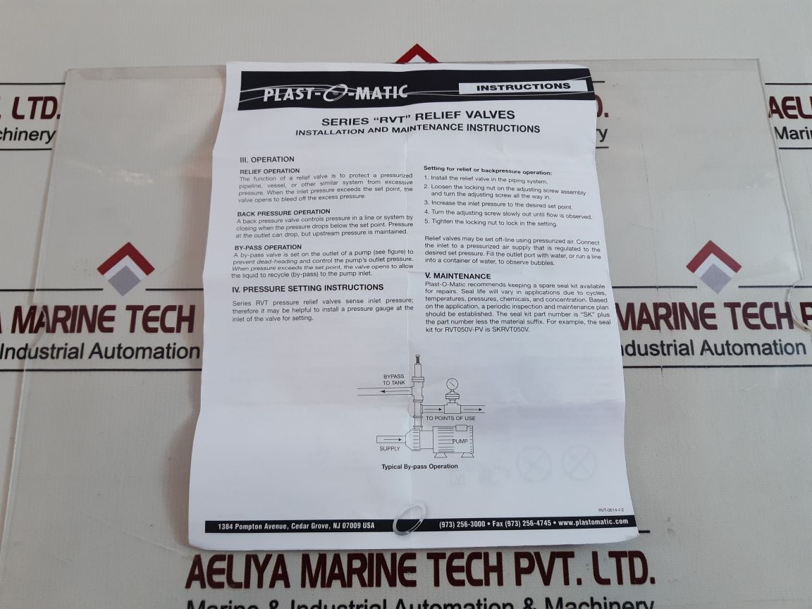 Plast-o-matic Rvt200Ep-cp Relief Valve Series“Rvt” 5 - 40 Psi