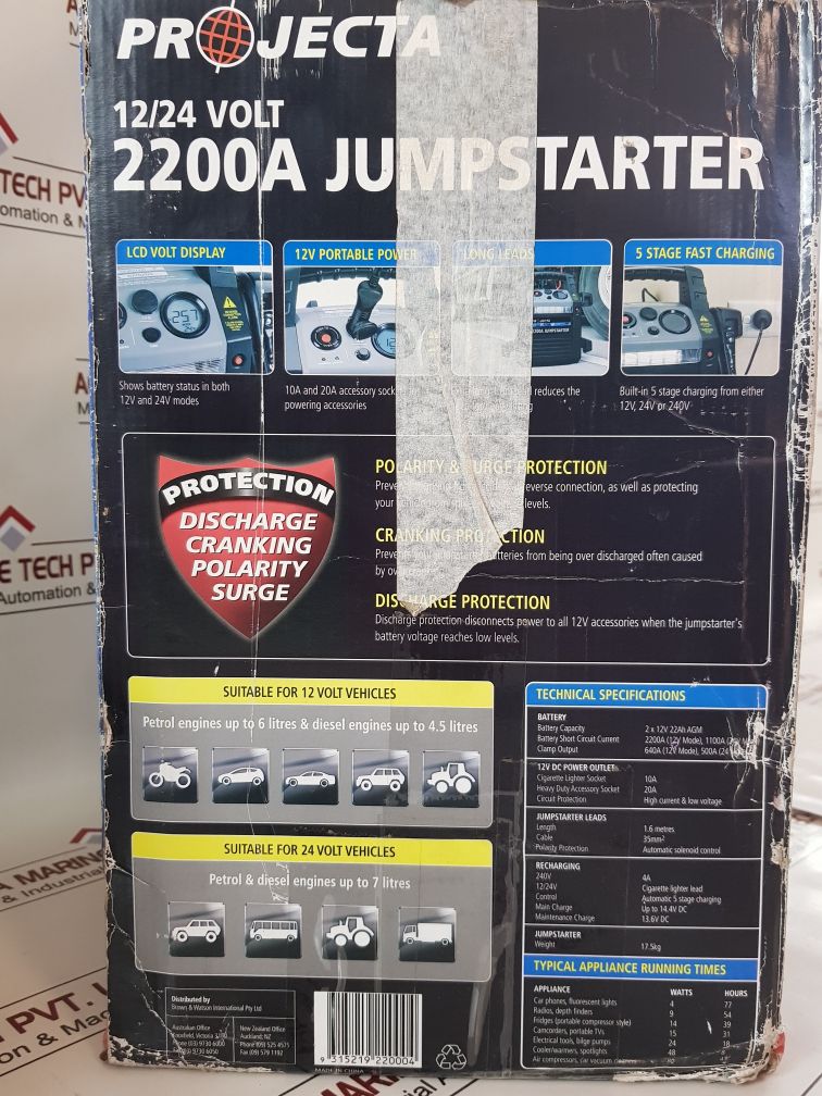 Projecta 2200A High Performance Jumpstarter And Power Supply