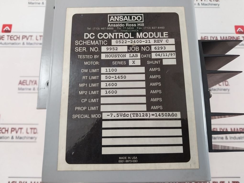 Ross Hill 0522-2400-21 Dc Control Module Rev.C