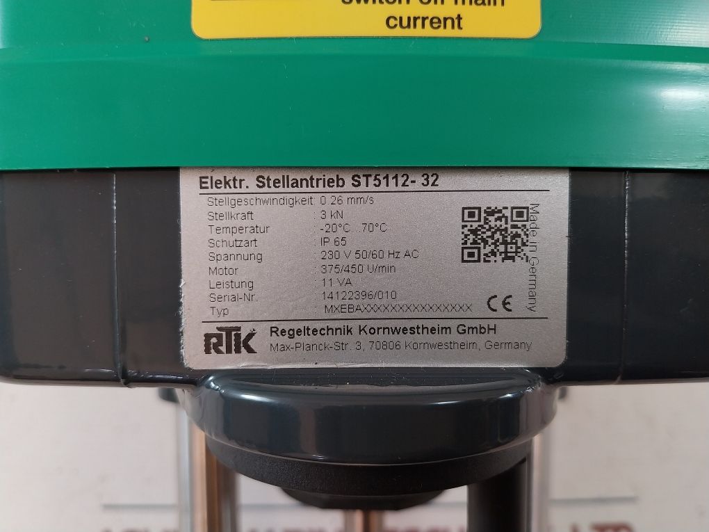 Rtk St5112-32 Electric Valve Actuator 230 V 50/60 Hz Ac