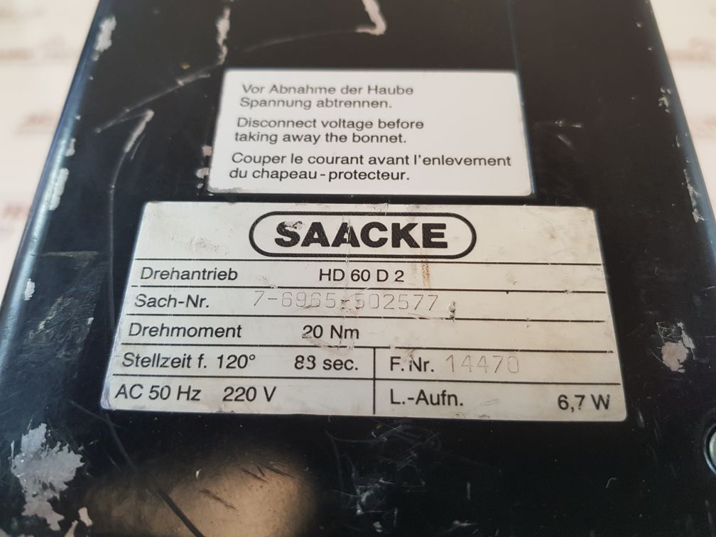 Saacke Hd 60 D2 Servomotor 20 Nm