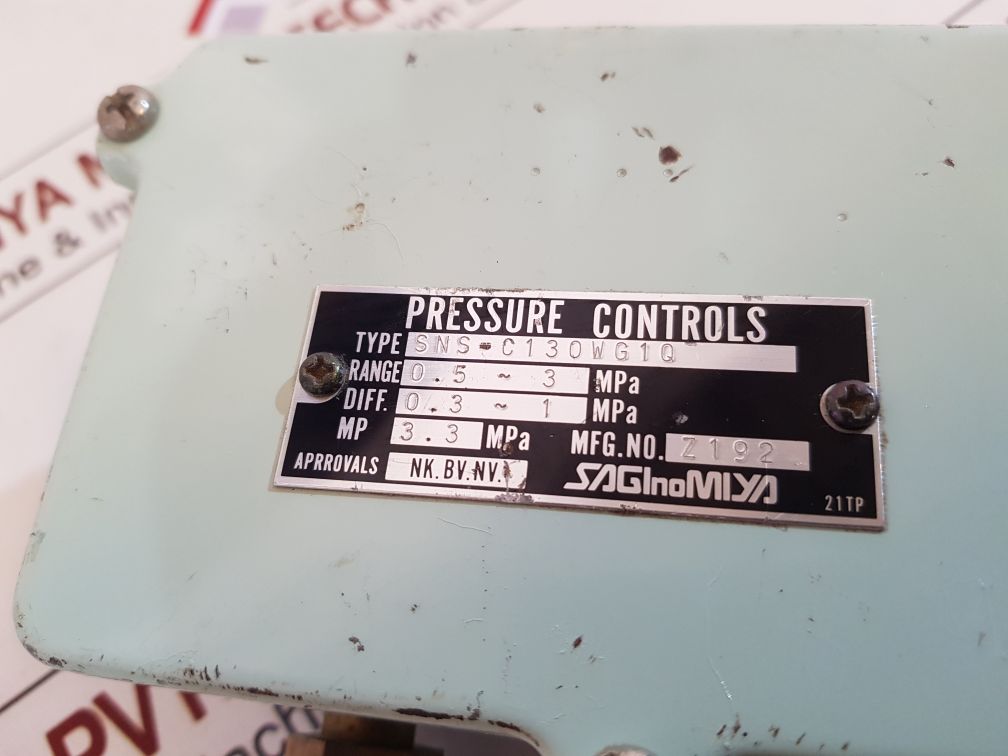 Saginomiya Sns –C130Wg1Q Pressure Controller 21Tp