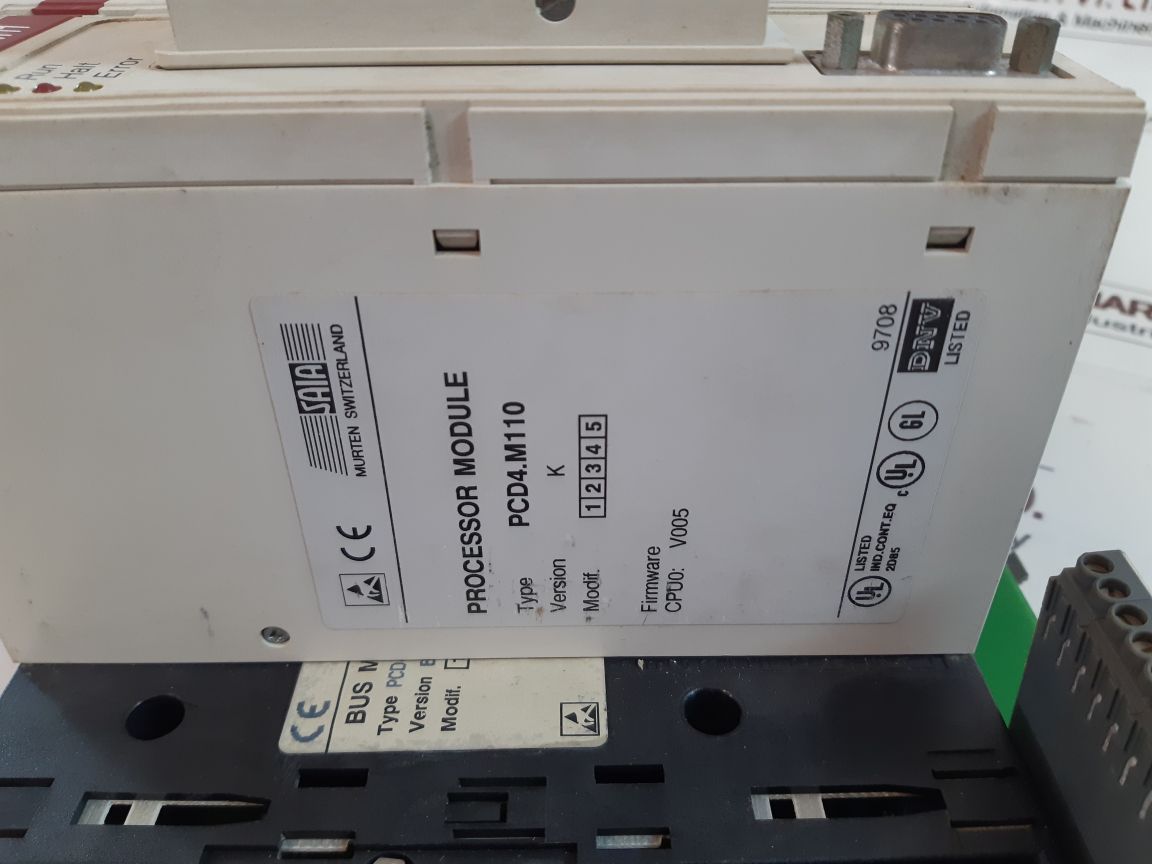 Saia pcd4.m110+pcd4.m11+pcd4.w10+pcd4.a20+pcd4.e11 processor module rack