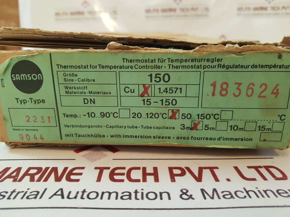 Samson 2231 Thermostat For Temperature Controller 642327
