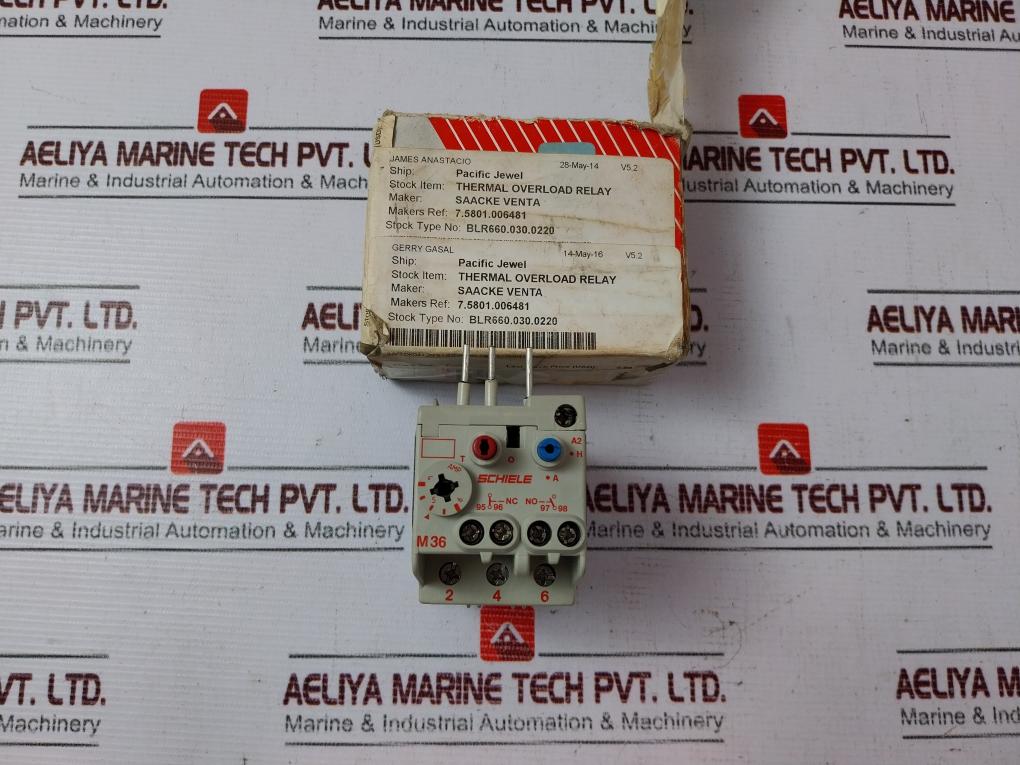 Schiele M36 Thermal Overload Relay 750V 6A