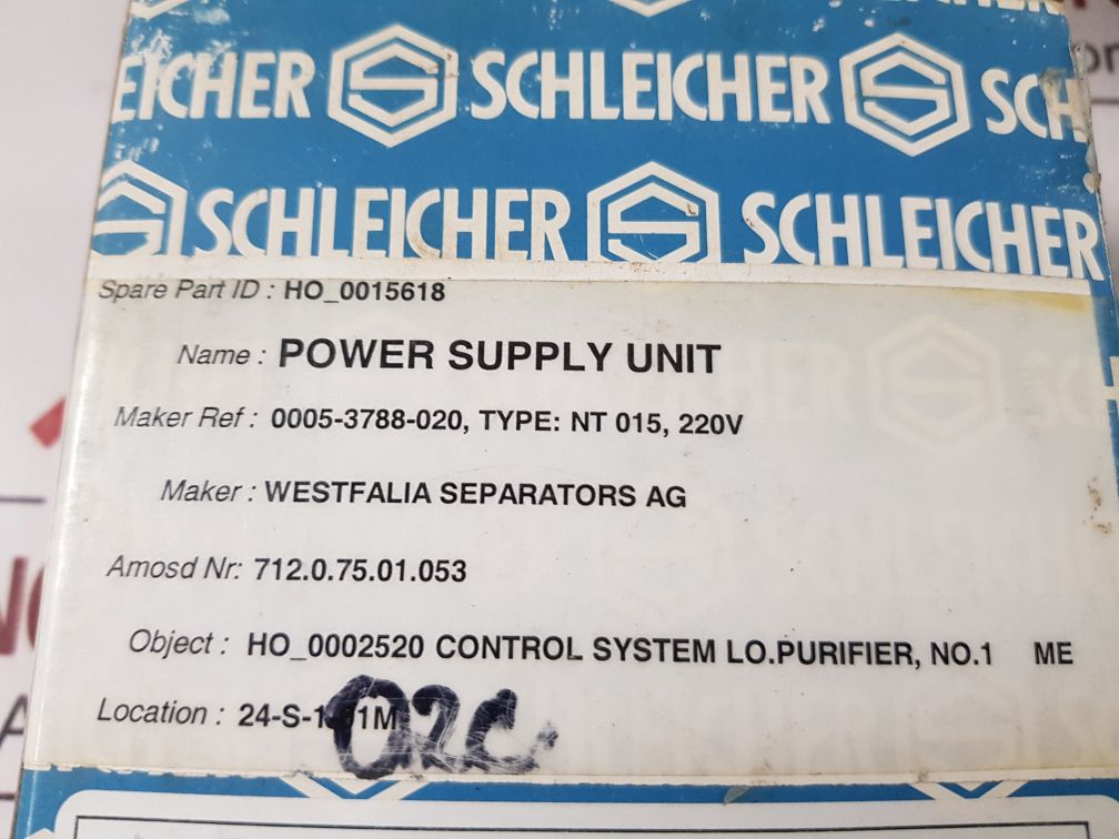 Schleicher Nt015-230-z Power Supply Unit