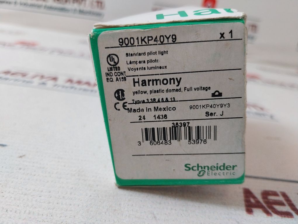 Schneider Electric 9001Kp40Y9 Harmony Yellow Pilot Light