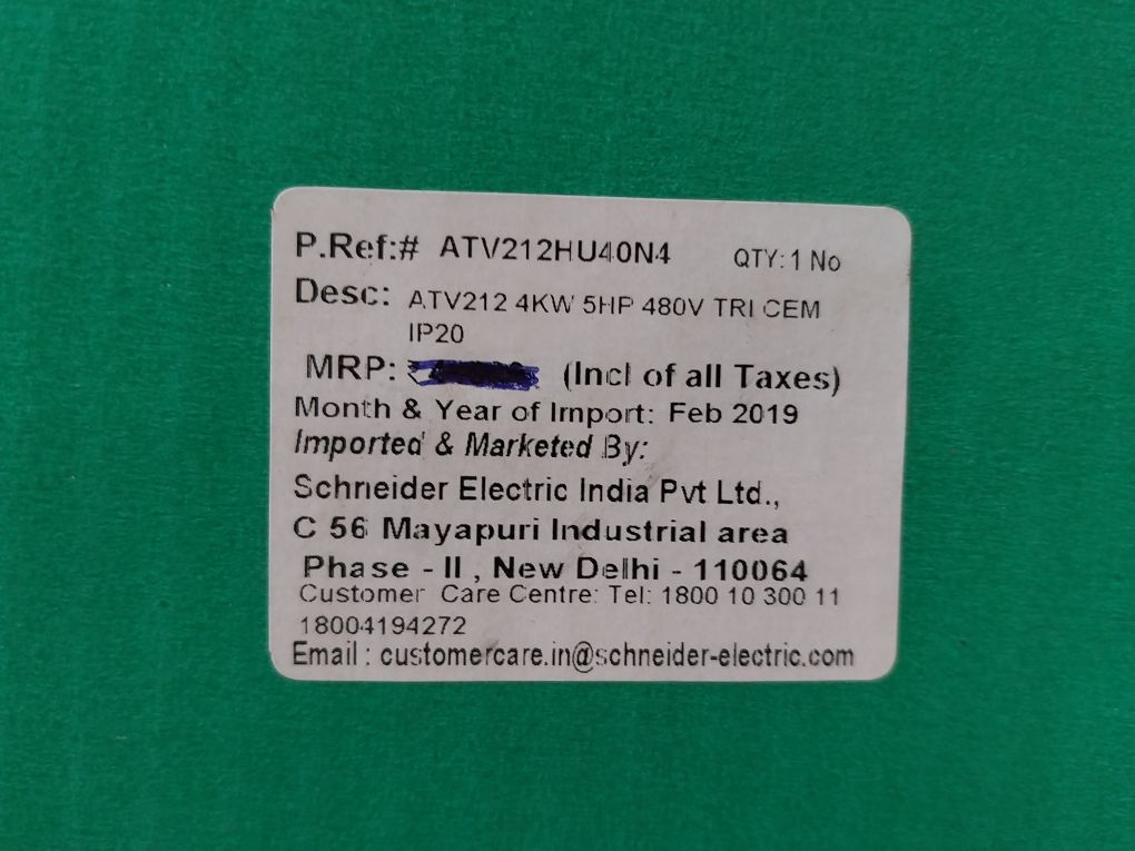 Schneider Electric Atv212Hu40N4 Variable Speed Drive