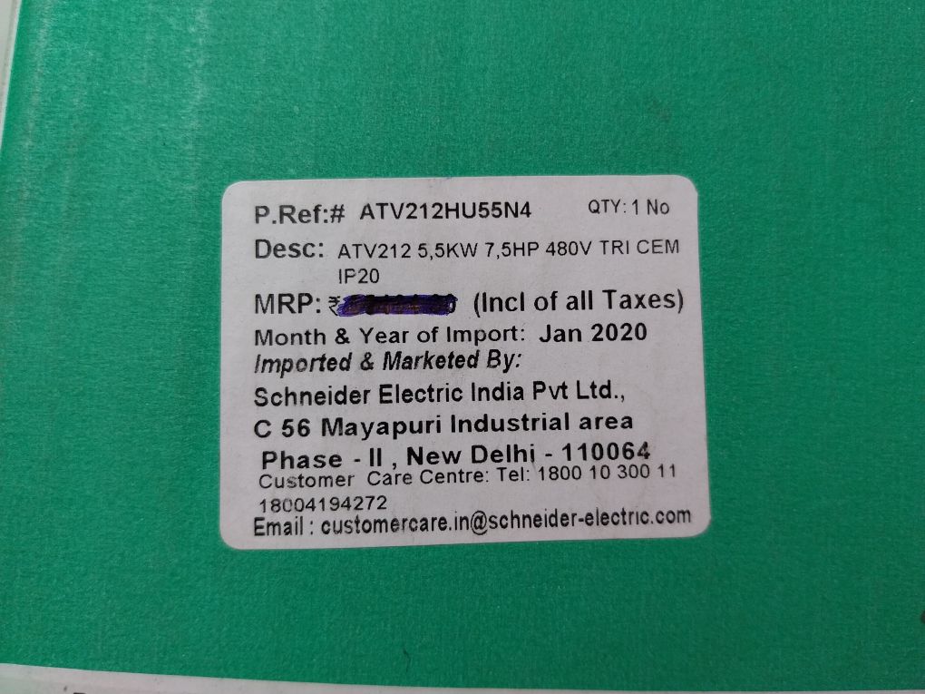Schneider Electric Atv212Hu55N4 Variable Speed Drive