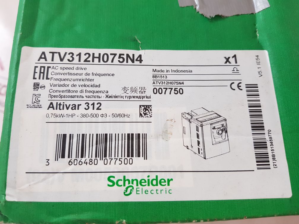 Schneider electric atv312h075n4 ac speed drive