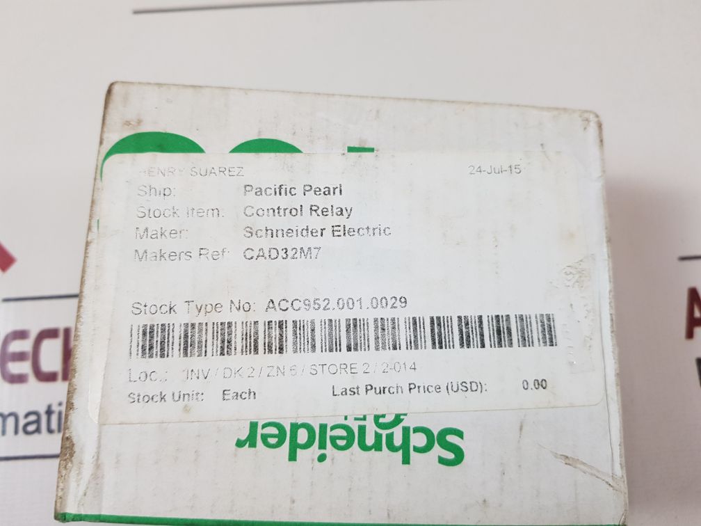 Schneider electric cad32m7 control relay 220vca 50/60hz