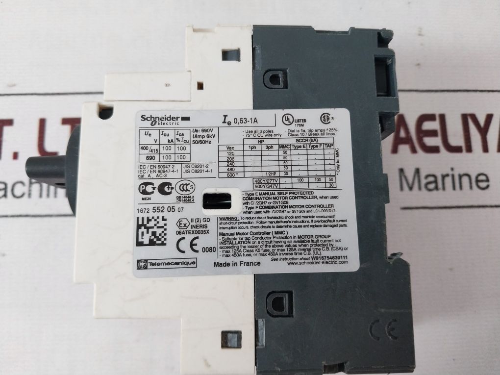 Schneider Electric Gv2-p05/0.63-1A Motor Circuit Breaker