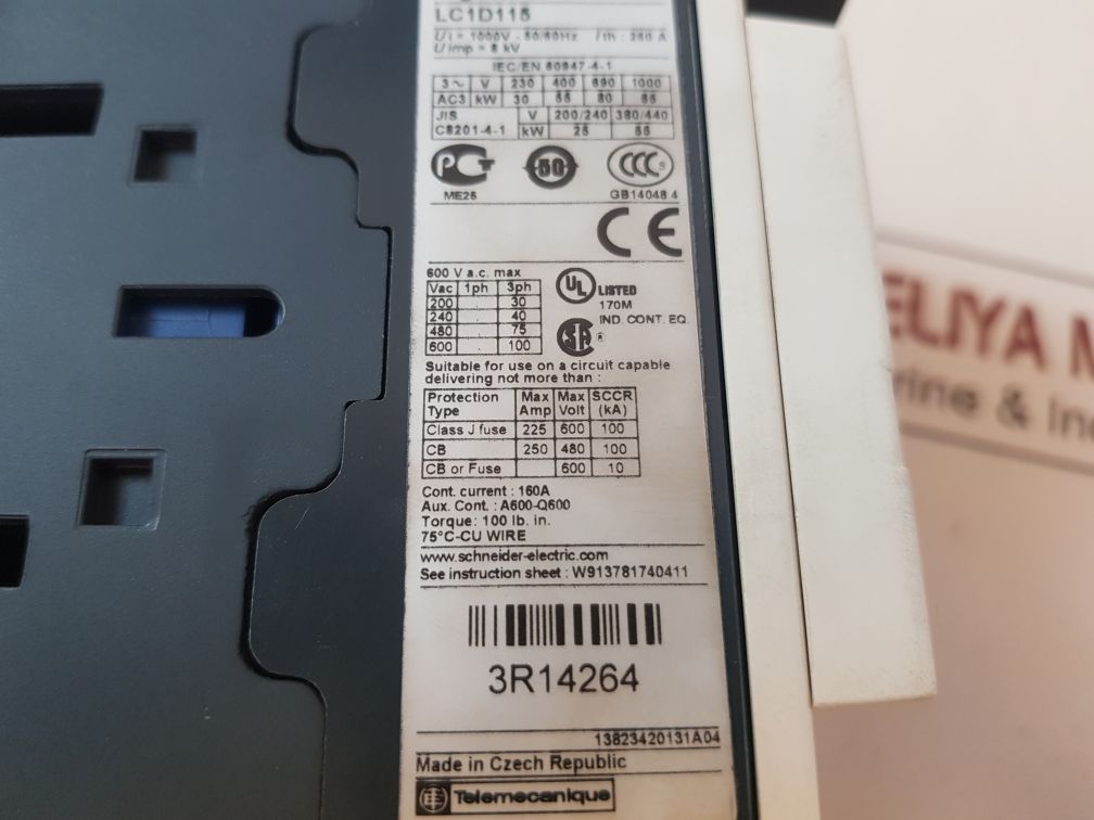 Schneider Electric Lc1D115 Contactor Free Shipping By Express