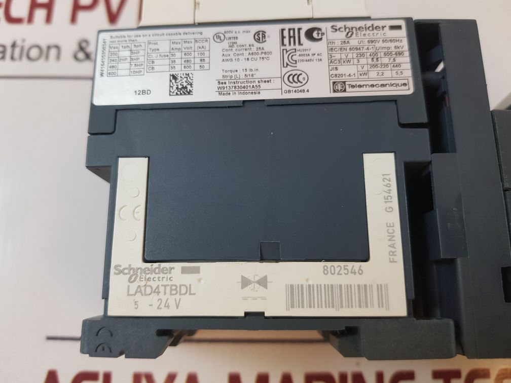 Schneider Electric Lc1D12 Bd Contactor With Gv2Me32 Motor Circuit Breaker