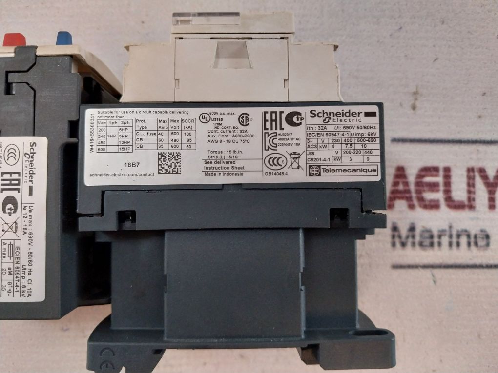 Schneider Electric Lc1D18 Contactor 32A