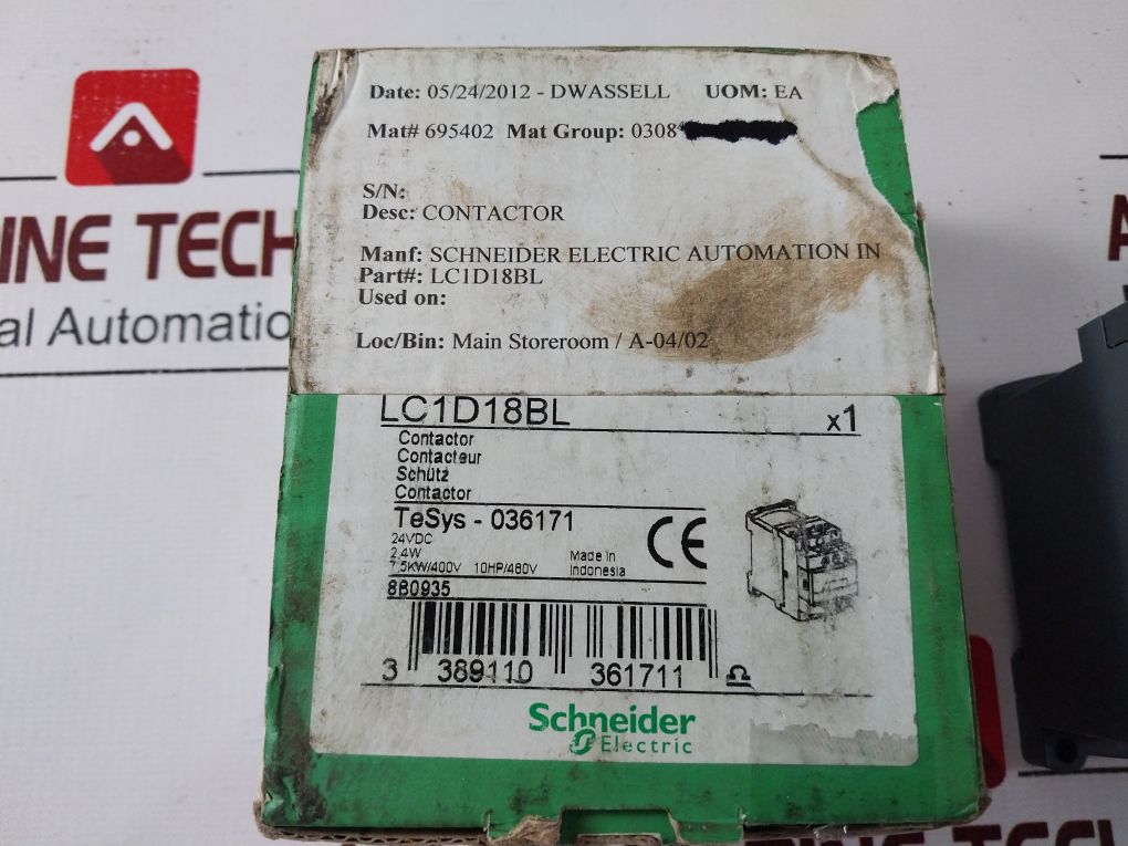 Schneider/Telemecanique Lc1D18Bl Contactor 2,4 W 24V Dc