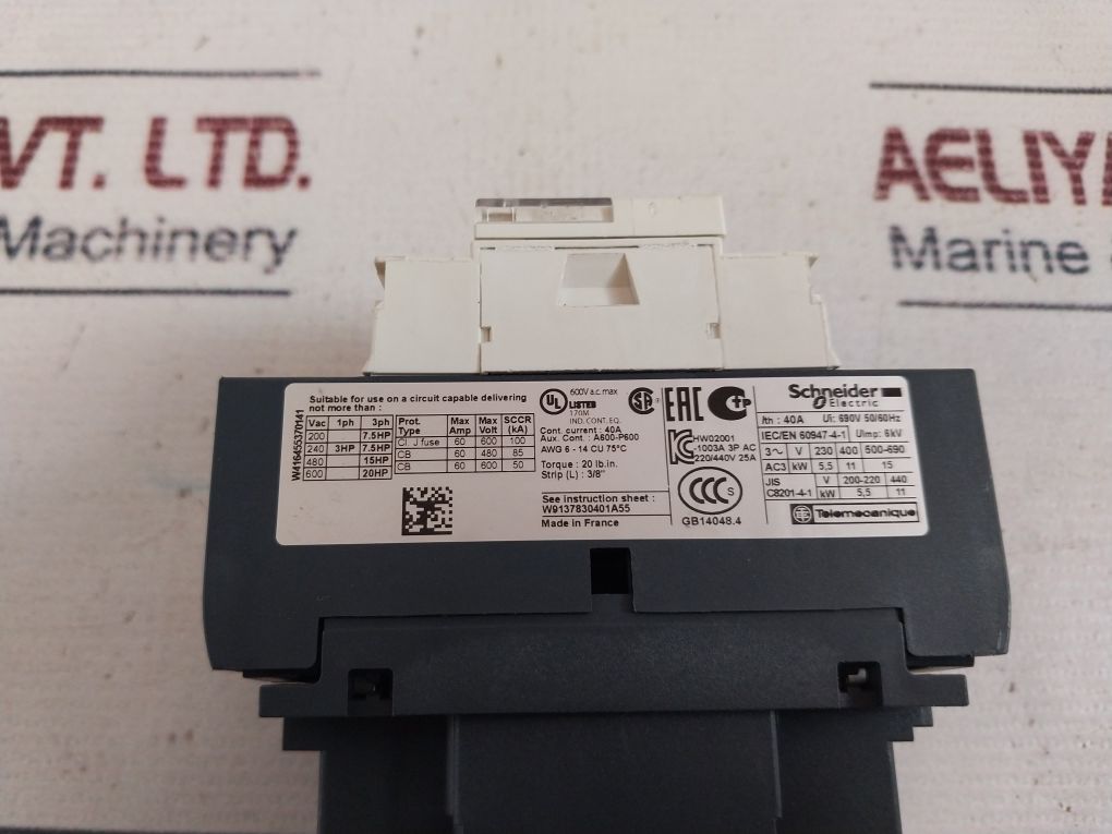 Schneider Electric Lc1D25 Contactor 690V 6Kv 40A