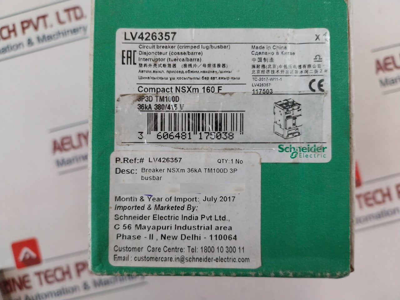 Schneider Electric Lv426357 3P Circuit Breaker Ui 800V