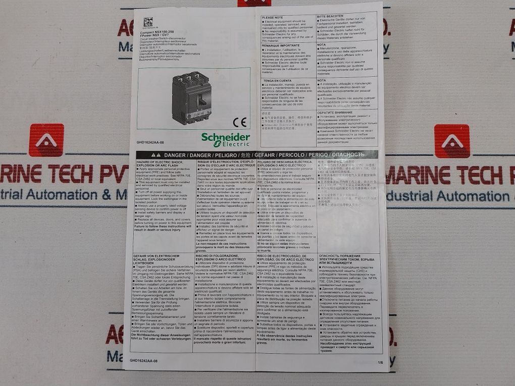 Schneider Electric Lv431411X62A250 Moulded Case Circuit Breaker 250N