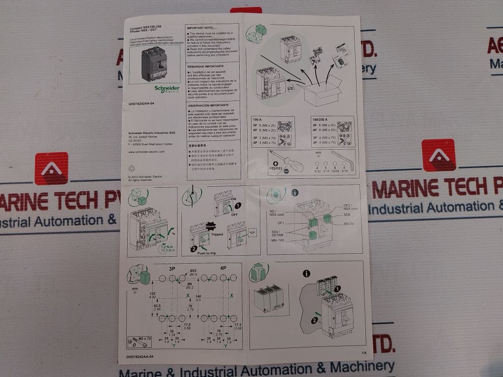 Schneider Electric Nsx 160F Circuit Breaker Lv430403X62E160