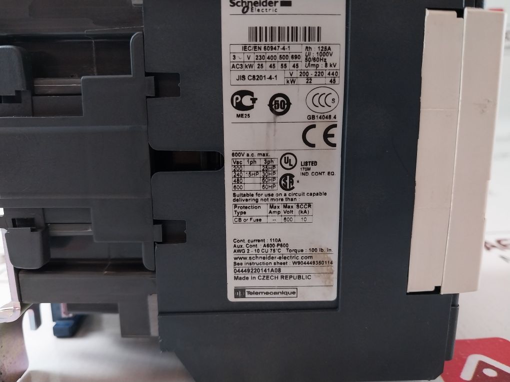 Schneider Electric Lc1D95 Contactor