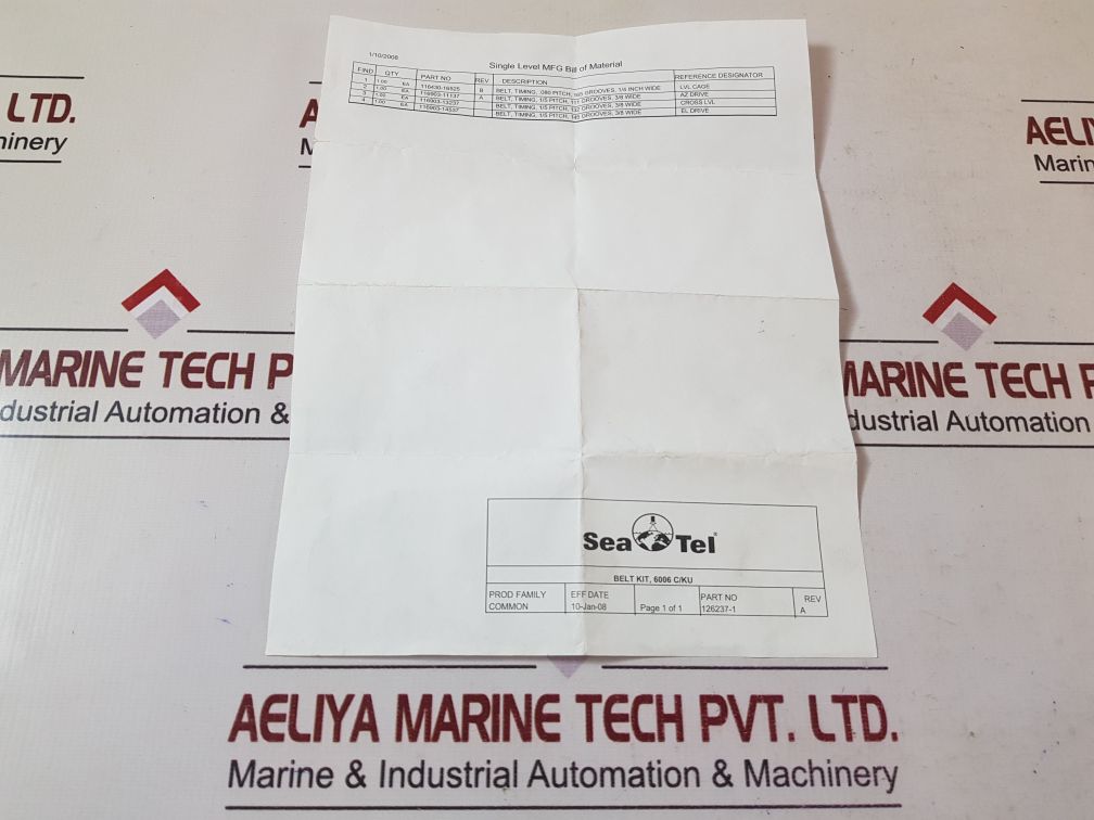 Sea Tel 116430-16525,116903-11137,116903-13237,116903-14537,126237-1 Belt