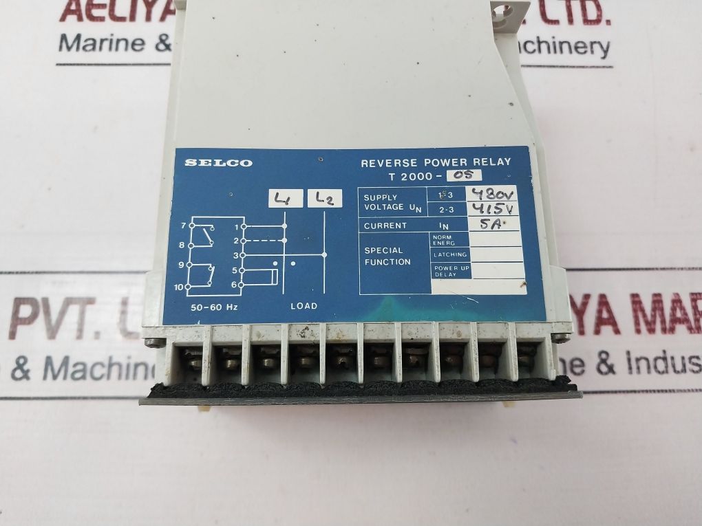 Selco T2000 Reverse Power Relay 480V 50/60Hz