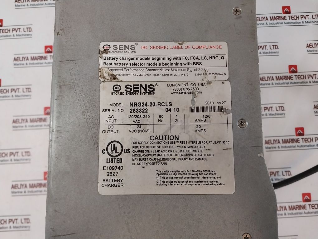 Sens Energenius Nrg24-20-rcls Battery Charger 20Amps 120/208-240 Vac 60Hz