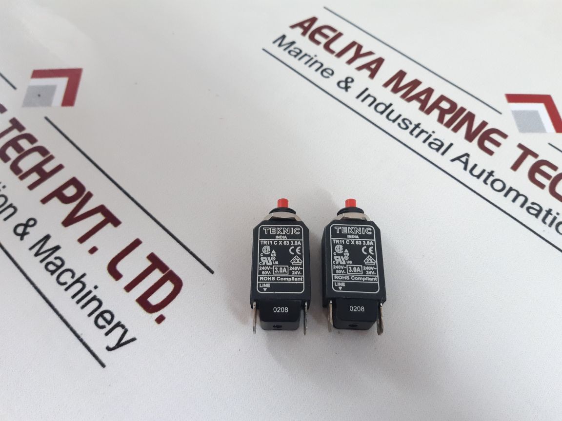 Set Of 2X Teknic Tr11 C X 63 3.0A Circuit Breaker
