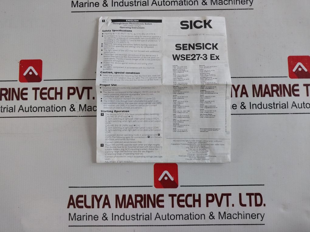 Sick We27X-3P1830 Photoelectric Switch