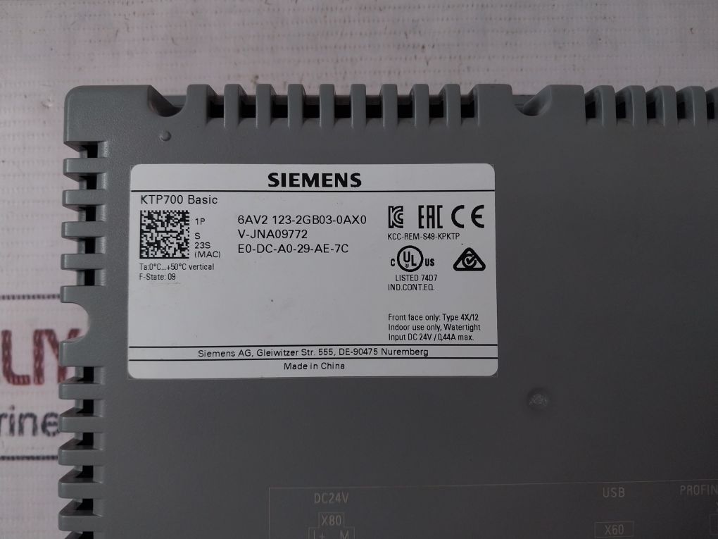 Siemens 1P 6Av2 123-2Gb03-0Ax0 Ktp700 Basic Touch Screen Panel Kit