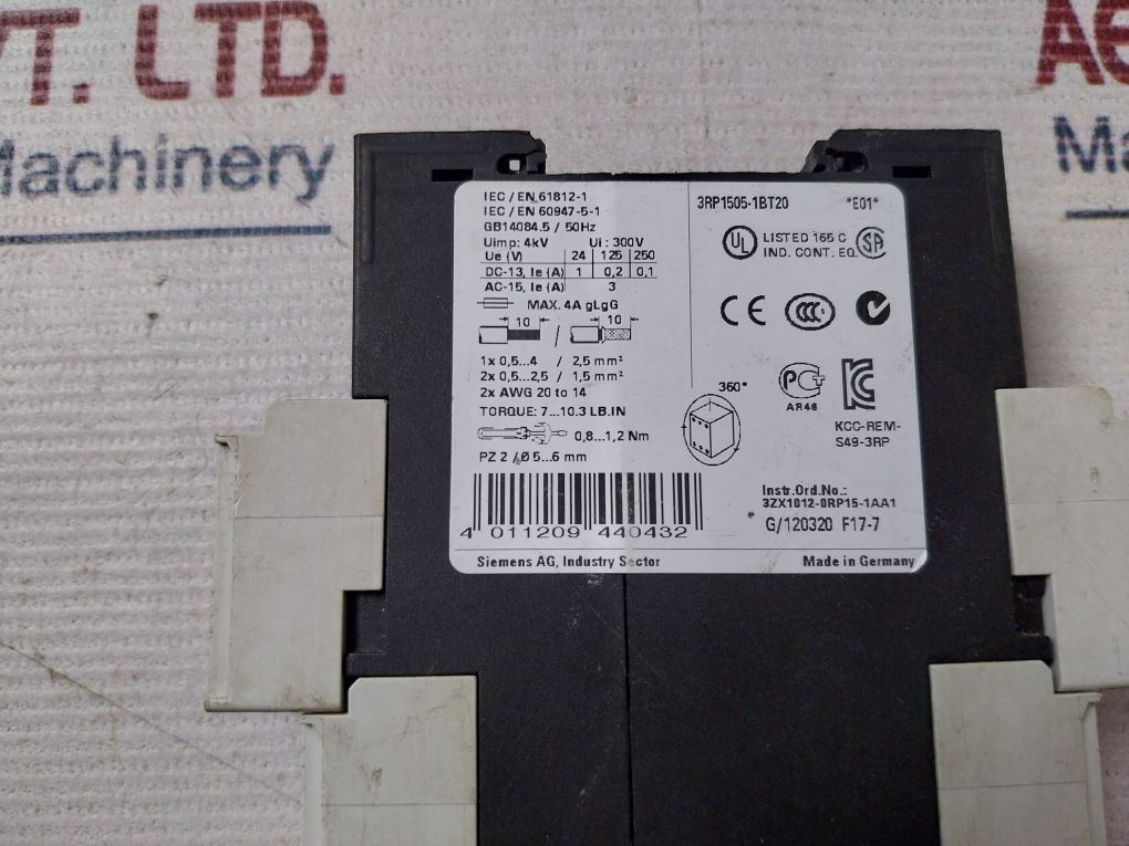Siemens 3Rp1505-1Bt20 Multi Function Timer Relay