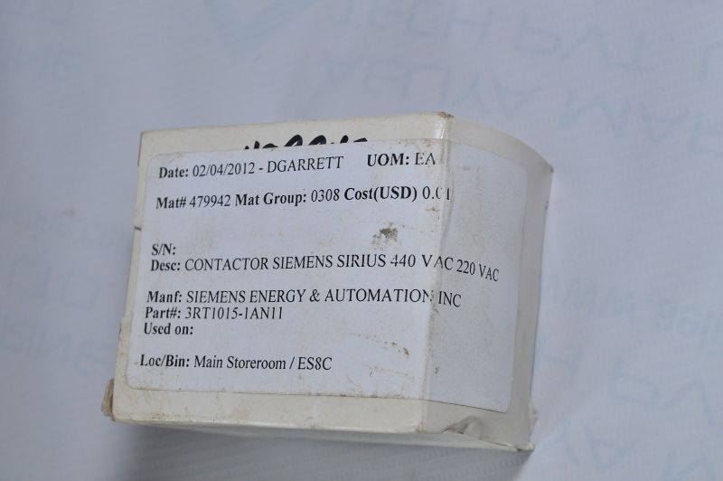 Siemens 3Rt1015-1An11 Contactor