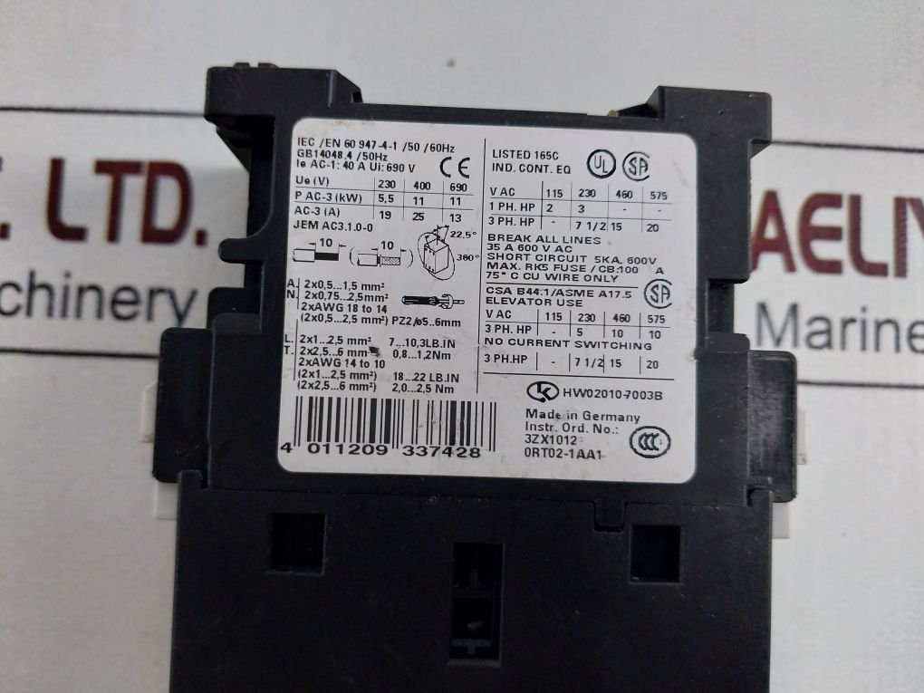Siemens 3Rt1026-1A…0 Power Contactor